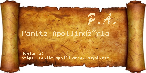 Panitz Apollinária névjegykártya